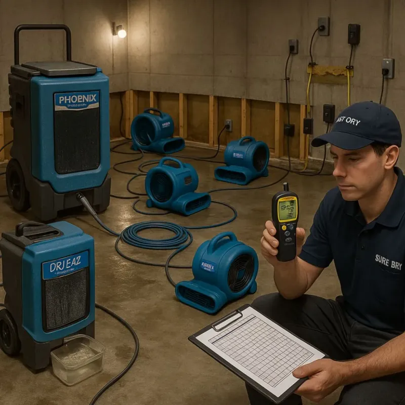 Structural Drying and Dehumidification process in Spring Green, WI